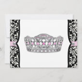 Invitation Baby shower rose princesse rose noir Damas (Dos)