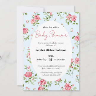 Invitation Baby shower Rose Rose