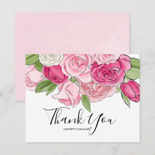 Invitation Baby shower Rose rose Aquarelle
