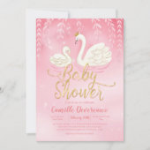 Invitation Baby shower rose rose or rose rose rose rose (Devant)
