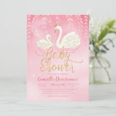 Invitation Baby shower rose rose or rose rose rose rose (Debout devant)
