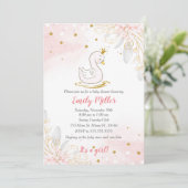 Invitation baby shower rose rose rose princesse cy (Debout devant)