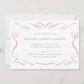 Invitation Baby shower rose ruban classique (Devant)