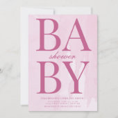 Invitation Baby shower rose simple (Devant)