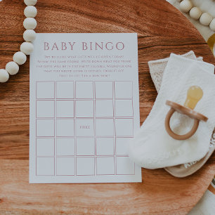 Invitation Baby shower Rose simple Dusty Baby Bingo Card