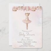 Invitation Baby shower rose sucré Ballerina (Devant)