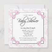 Invitation Baby-shower rose toile (Dos)