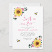 Invitation Baby shower rose Tournesol (Devant)