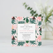 Invitation Baby Shower Rose Tropical (Debout devant)