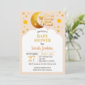 Invitation Baby shower rose Twinkle Star Twinkle (Debout devant)