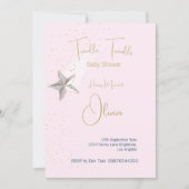 Invitation Baby shower rose Twinkle Twinkle étoiles (Devant)