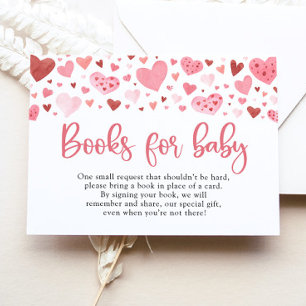 Invitation Baby shower rose Valentine Livres pour Baby Game