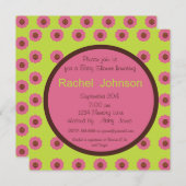 Invitation Baby shower - rose, vert, Brown (Devant / Derrière)