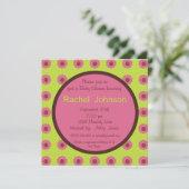 Invitation Baby shower - rose, vert, Brown (Debout devant)