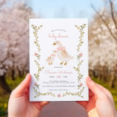 Invitation Baby shower rose Vintage fille