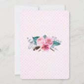 Invitation Baby shower rose violet jumeaux pour filles (Dos)