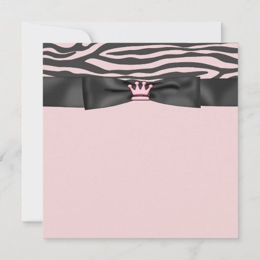 Invitation Baby shower rose Zebra (Dos)