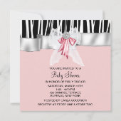 Invitation Baby shower rose Zebra rose noir Princesse (Dos)