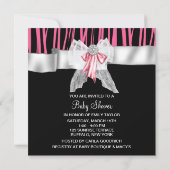 Invitation Baby shower rose Zebra rose noir Princesse (Dos)