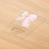 Invitation Baby Shower Roseau Pastel Perles Points (Poser)
