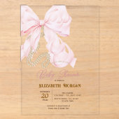 Invitation Baby Shower Roseau Pastel Perles Points (Recto)