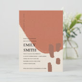 INVITATION BABY SHOWER ROUGE ABSTRAIT MODERNE KRAF (Debout devant)