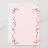 Invitation Baby shower rouge cerise gâteau rose fille (Dos)