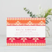 Invitation Baby shower rouge chic amérindien du sud-ouest (Debout devant)