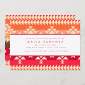 Invitation Baby shower rouge chic amérindien du sud-ouest (Devant / Derrière)