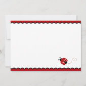 Invitation Baby shower rouge et noir de Ladybugs (Dos)