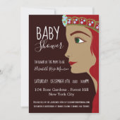 Invitation Baby shower rouge Princesse (Devant)