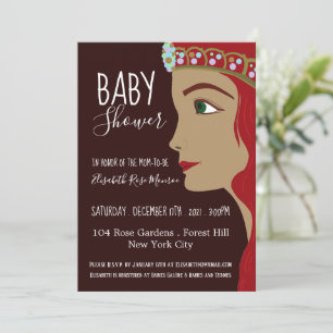 Invitation Baby shower rouge Princesse