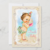 Invitation Baby shower roux de Shell de conque de bébé de (Devant)