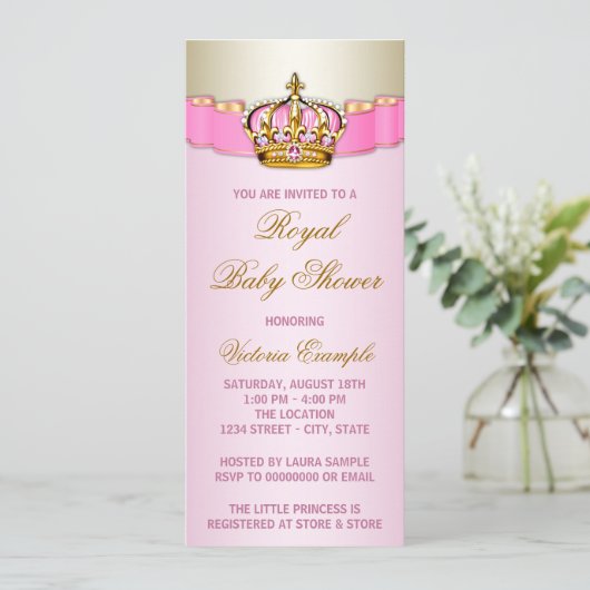 Invitation Baby shower royal (Debout devant)