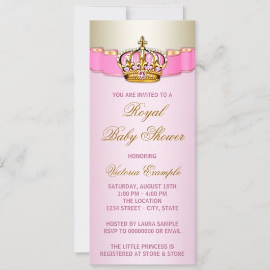 Invitation Baby shower royal (Devant)