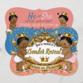 Invitation Baby shower royal africain de la révélation de l'é (Devant / Derrière)