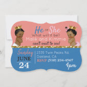 Invitation Baby shower royal africain de la révélation de l'é (Dos)