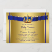 Invitation Baby shower Royal Blue and Gold Crown Prince (Dos)