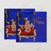 Invitation Baby shower Royal Blue Fancy (Devant / Derrière)