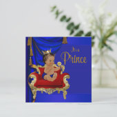 Invitation Baby shower Royal Blue Fancy (Debout devant)