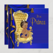 Invitation Baby shower Royal Blue Fancy (Devant / Derrière)