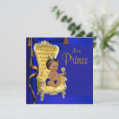 Invitation Baby shower Royal Blue Fancy (Debout devant)