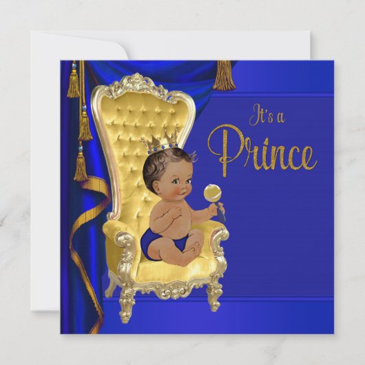 Invitation Baby shower Royal Blue Fancy (Devant)