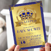 Invitation Baby shower Royal Blue Gold