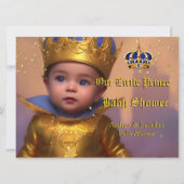 Invitation Baby shower Royal Blue Gold (Devant)