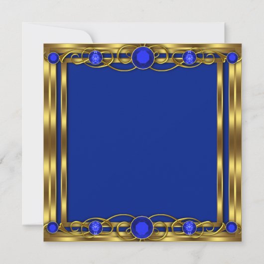 Invitation Baby shower Royal Blue Gold Afro Prince (Dos)