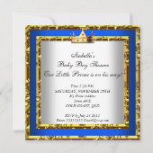 Invitation Baby shower Royal Blue Gold Boy prince 2 (Dos)