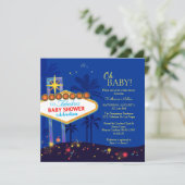 Invitation Baby shower Royal Blue Las Vegas (Debout devant)