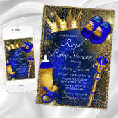 Invitation Baby shower Royal Blue Prince