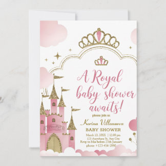 Invitation Baby shower Royal : Château de la Fairytale Magiqu
